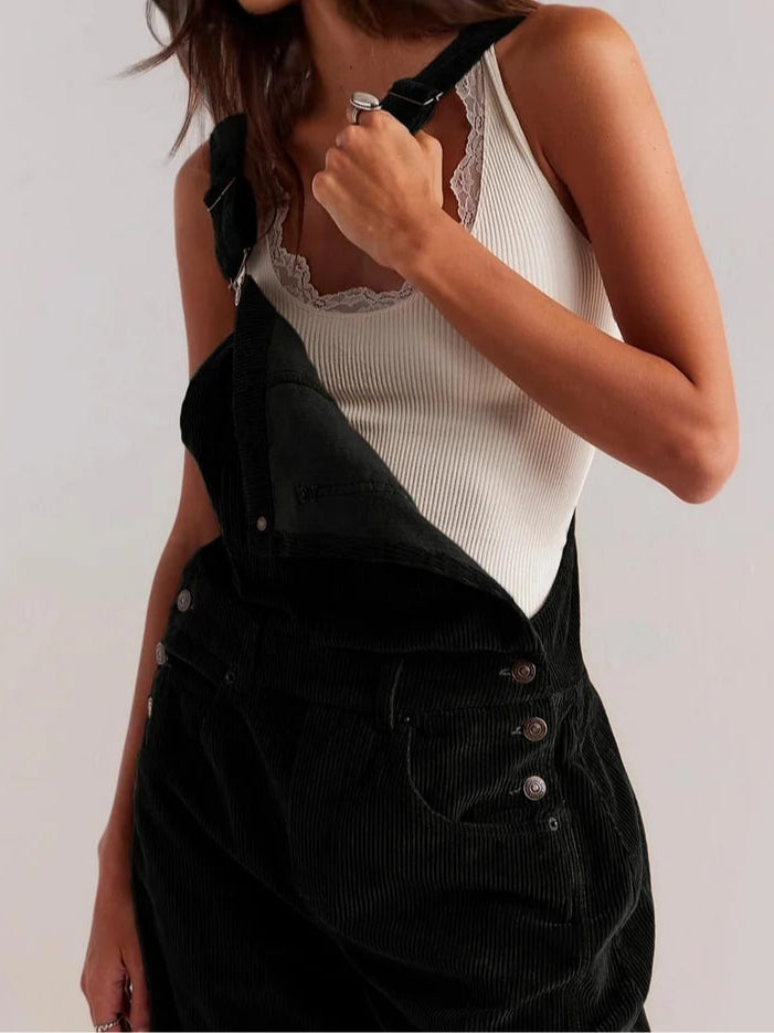 Retro Corduroy Utility Jumpsuit