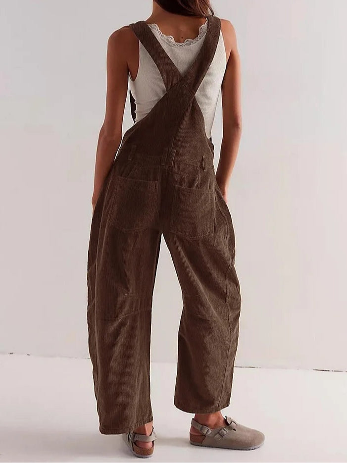 Retro Corduroy Utility Jumpsuit