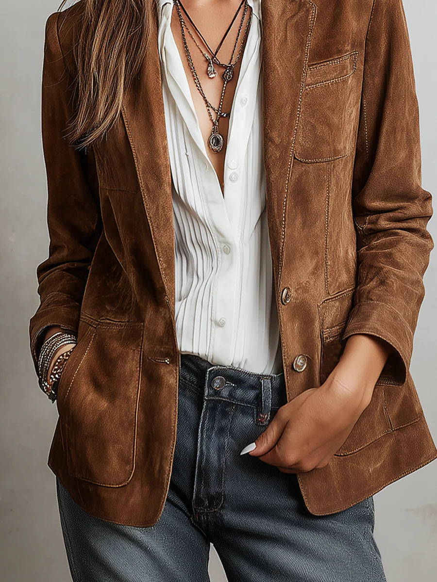 Retro Brown Suede Jacket
