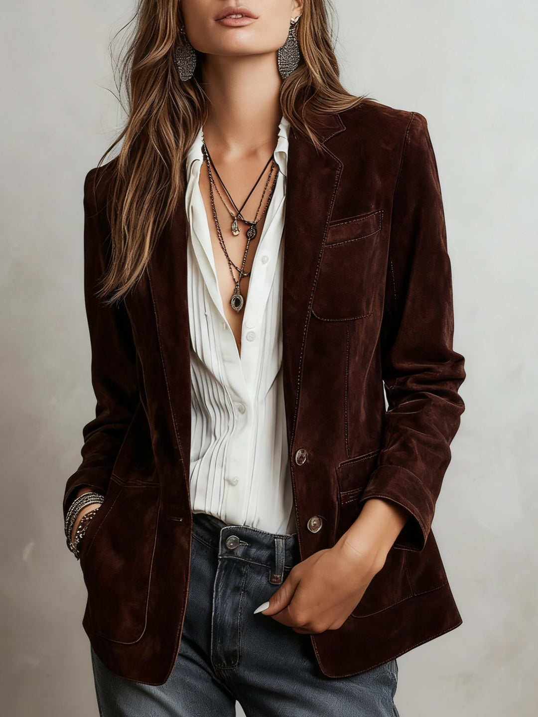 Retro Brown Suede Jacket