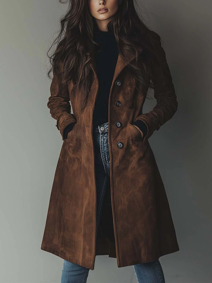 Classic Suede Trench Coat