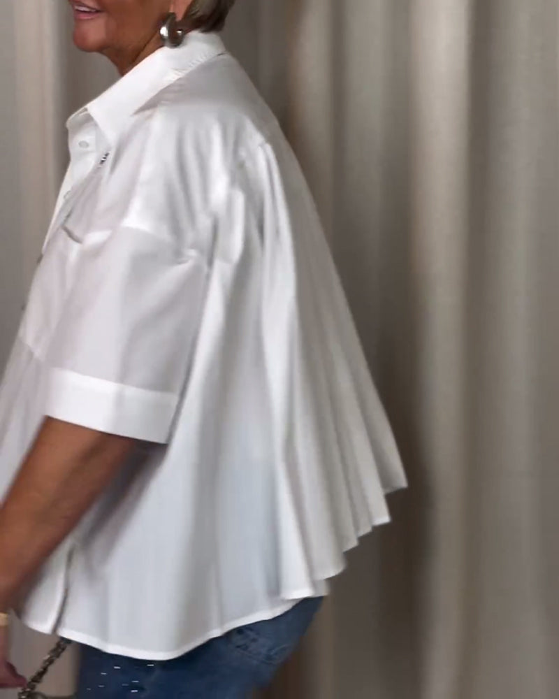 חולצה קצרה עם קפלים