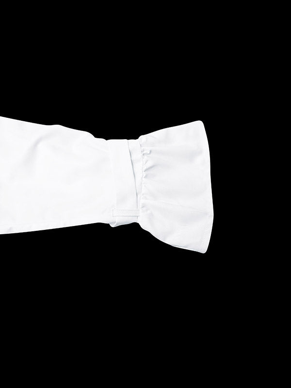 Flared Sleeve Floral Print Long Sleeve Blouse with Tied Stand Collar