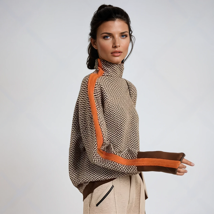 Malou | Eye-Catching Striped Turtleneck Sweater