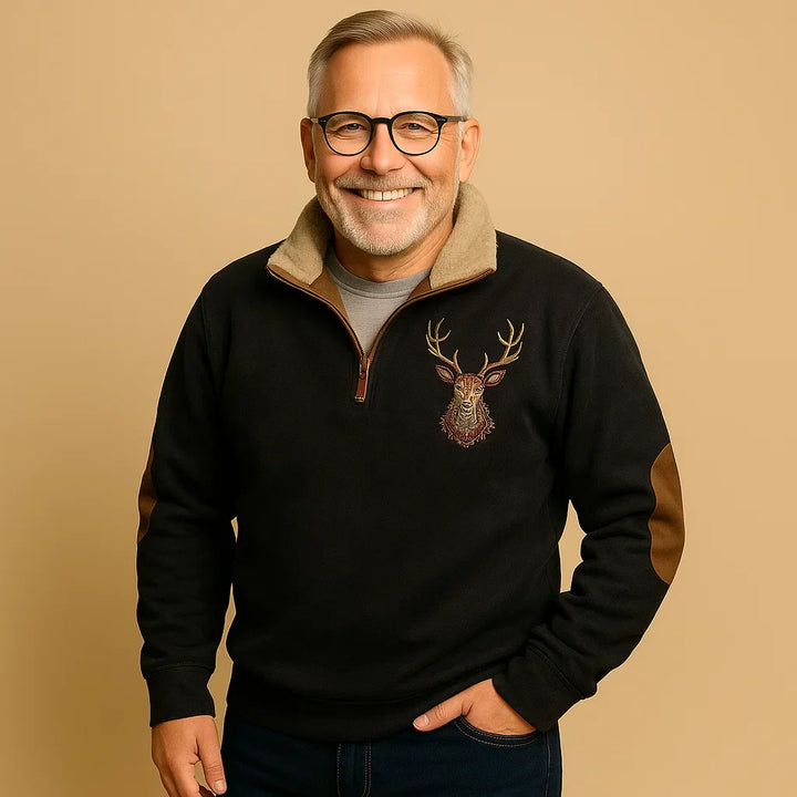 תמר מצב | סוודר קלאסי עם רוכסן חצי