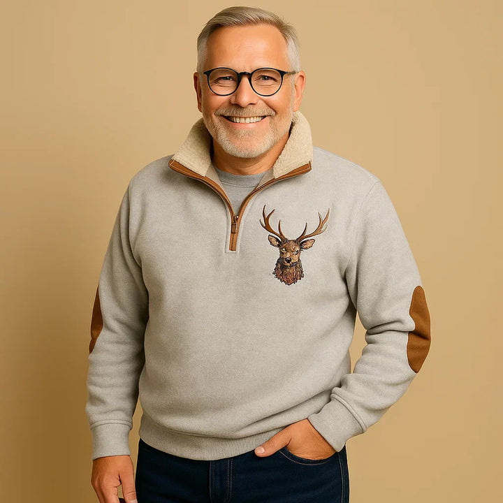 תמר מצב | סוודר קלאסי עם רוכסן חצי