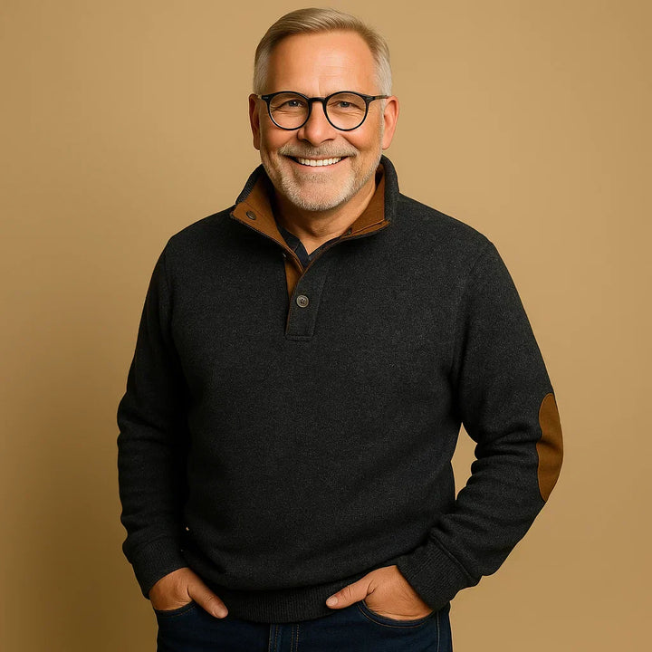 תמר מצב | סוודר קלאסי עם רוכסן חצי