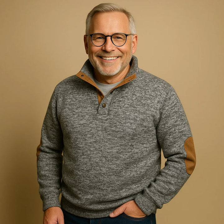 תמר מצב | סוודר קלאסי עם רוכסן חצי