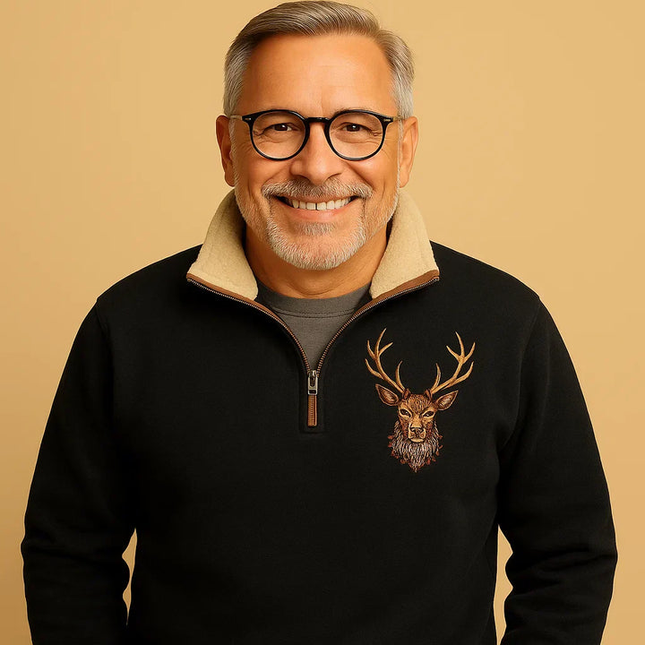 תמר מצב | סוודר קלאסי עם רוכסן חצי