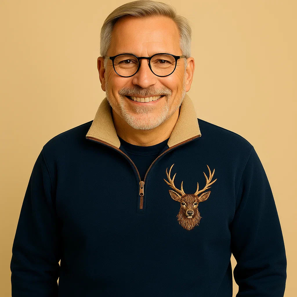 תמר מצב | סוודר קלאסי עם רוכסן חצי