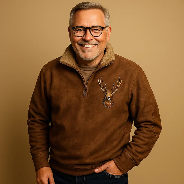 תמר מצב | סוודר קלאסי עם רוכסן חצי