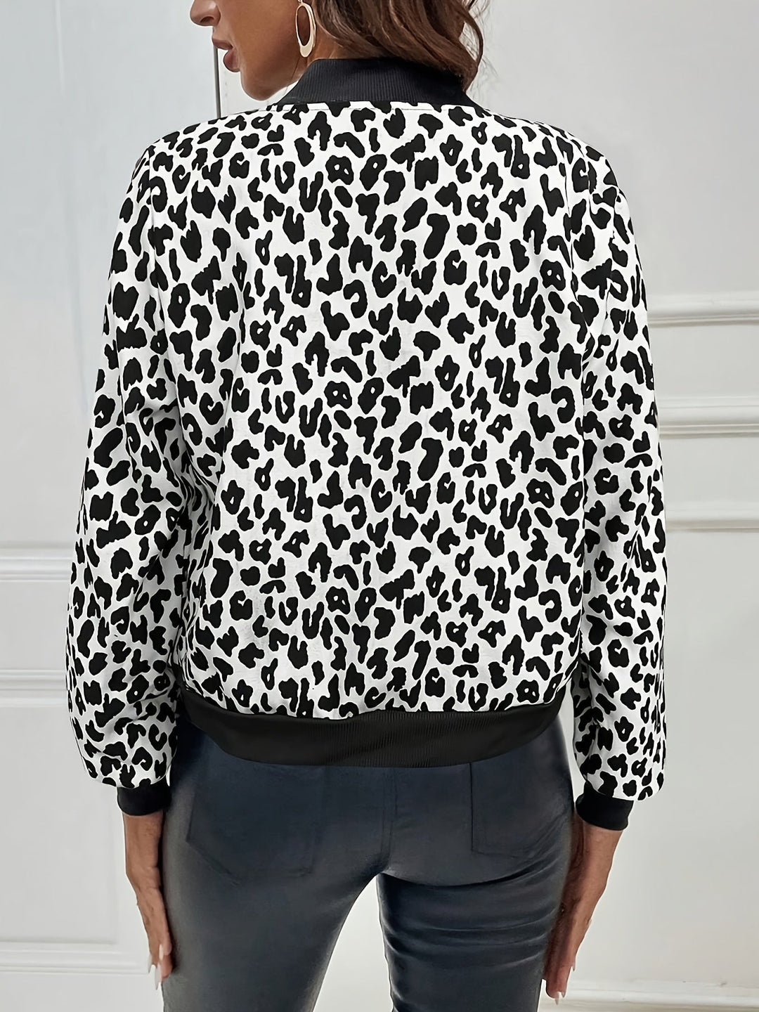 Isabella™ Leopard Print Zipper Jacket