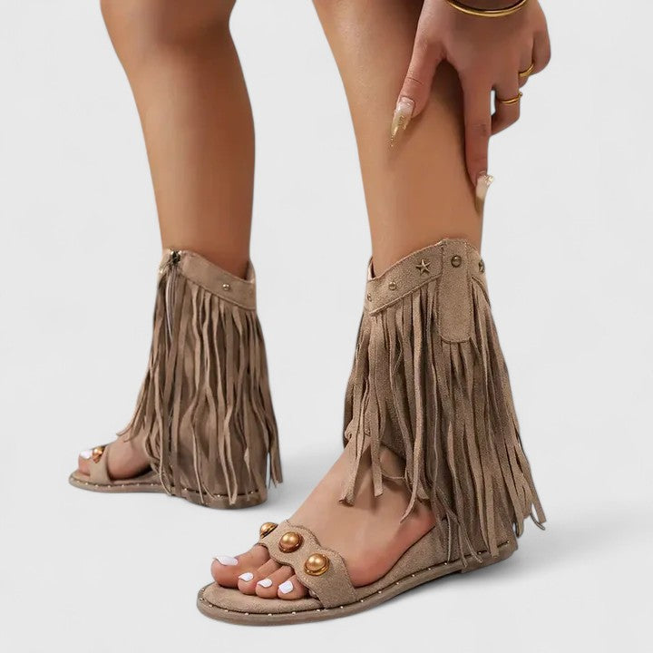 Eira - Stylish Fringe-Detail Sandals