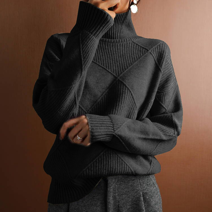 Cozy Loose-Fit Long-Sleeve Turtleneck Sweater for Winter