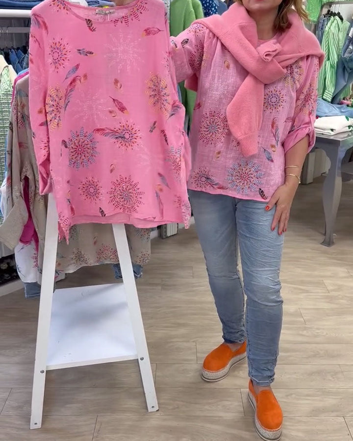 חולצת טי עם שרוולים ארוכים וגרפיקה