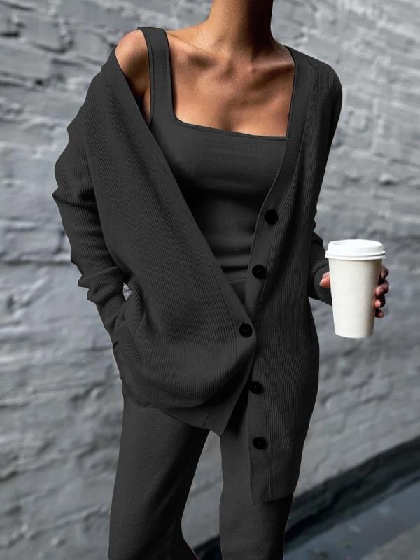 Cozy Knit Three-Piece Ensemble