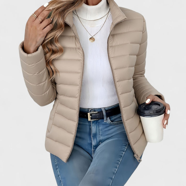 Philipa - Sophisticated Long Coat with Elevated Collar