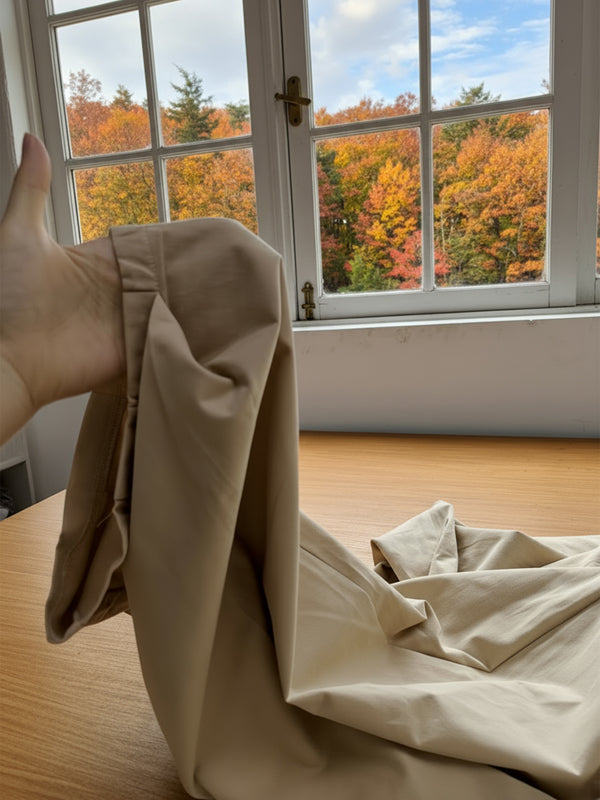 Relaxed Fit Wide Leg Pleated Pants with Pockets - Solid Color