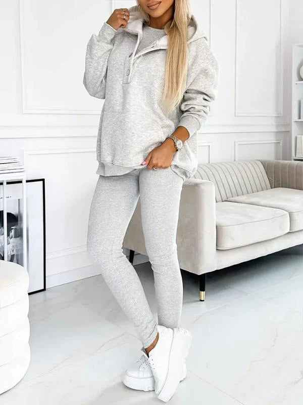 Relaxed Fit Three-Piece Sweatshirt Ensemble