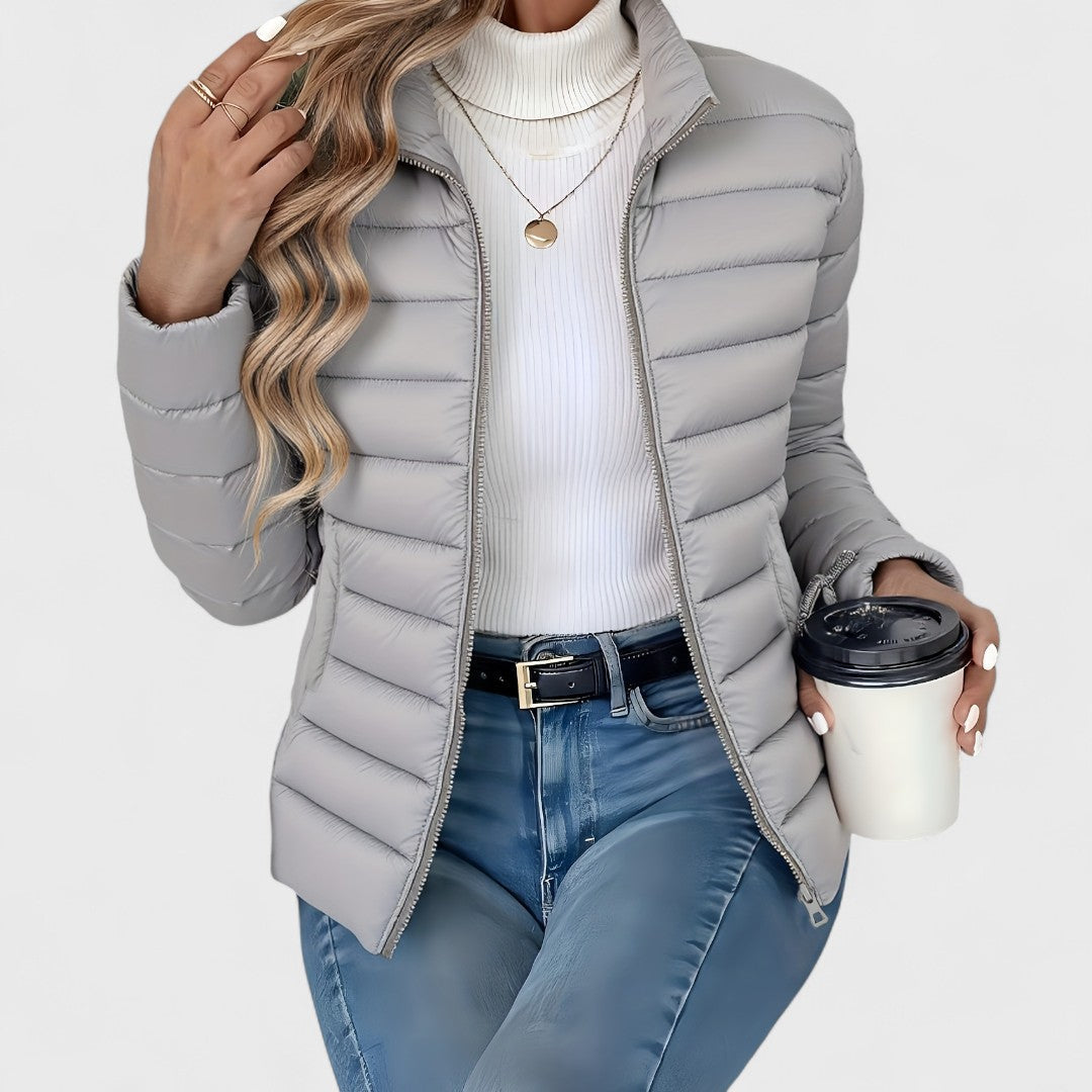 Philipa - Sophisticated Long Coat with Elevated Collar