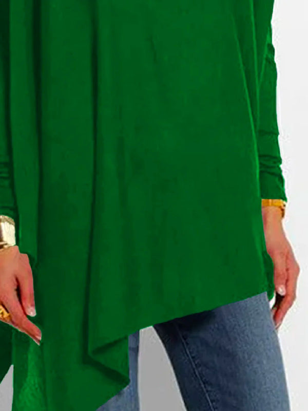 Loose Asymmetric Hollow Cold Shoulder Solid Color Blouses & Tops
