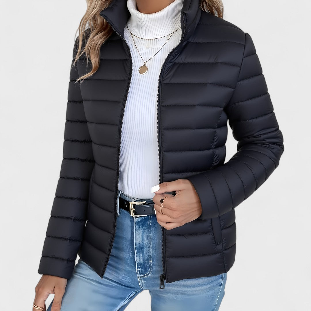 Philipa - Sophisticated Long Coat with Elevated Collar