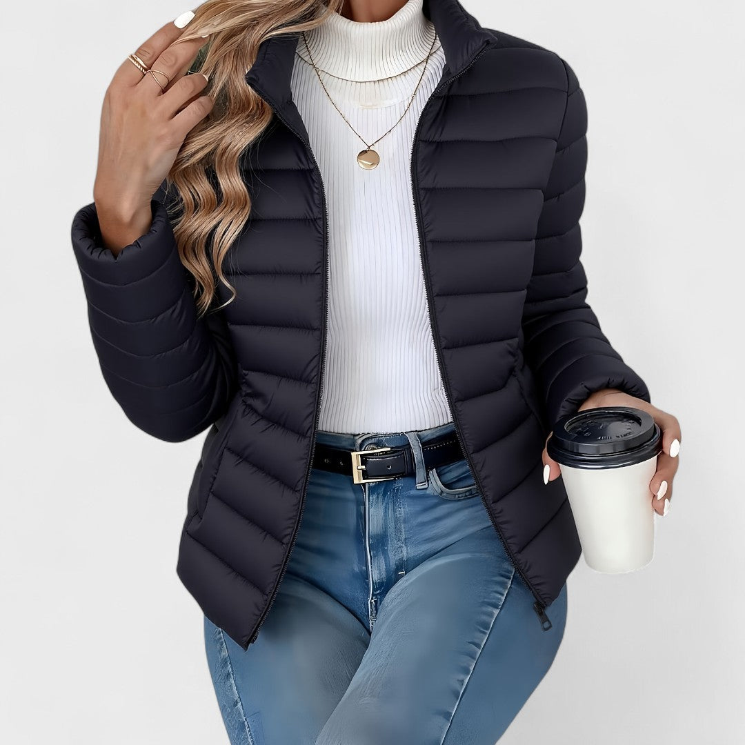 Philipa - Sophisticated Long Coat with Elevated Collar