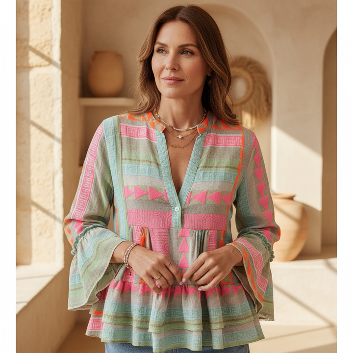 סירניה - טופ מודפס בוהו 