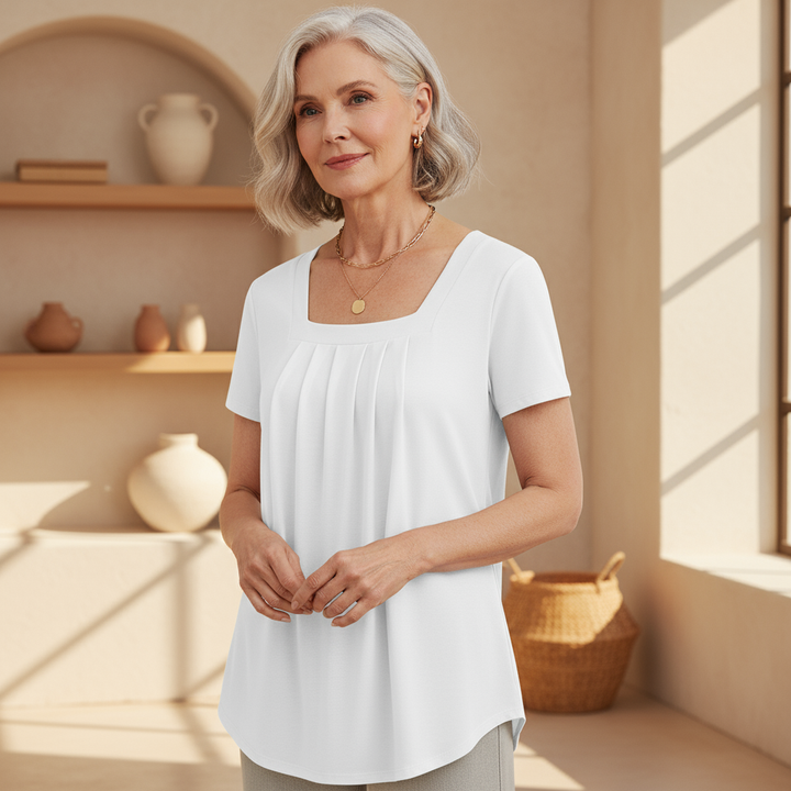 סברין - חולצה אלגנטית עם קפלים