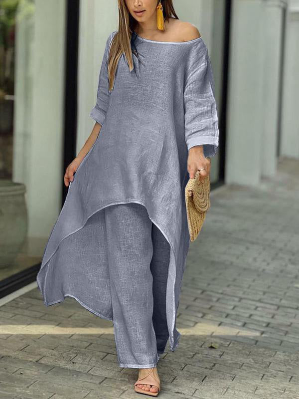 אנסמבל שני חלקים בצבע אחיד שיקי