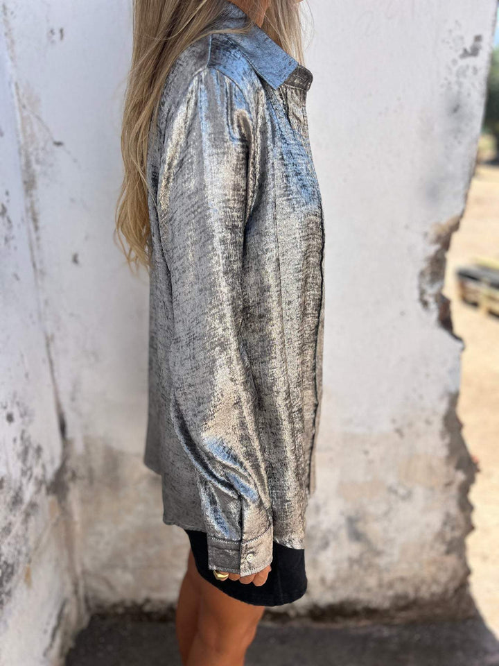 Trendy Suede Casual Lapel Shirt