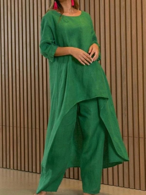 אנסמבל שני חלקים בצבע אחיד שיקי