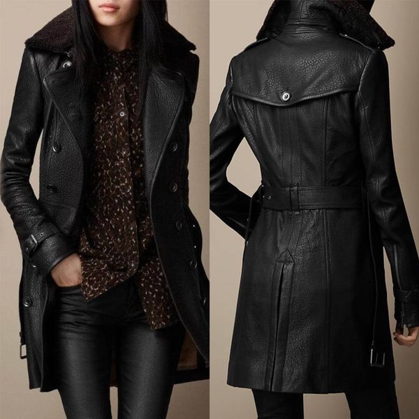 Chic 3/4 Length Leather Jacket