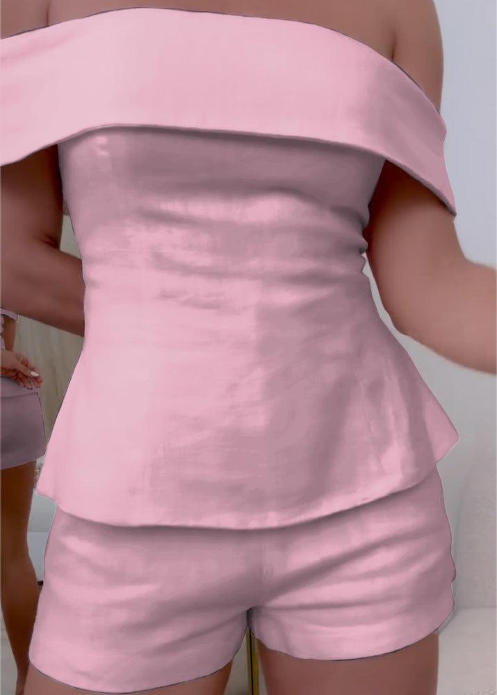 White Cotton-Linen Two-Piece Ensemble