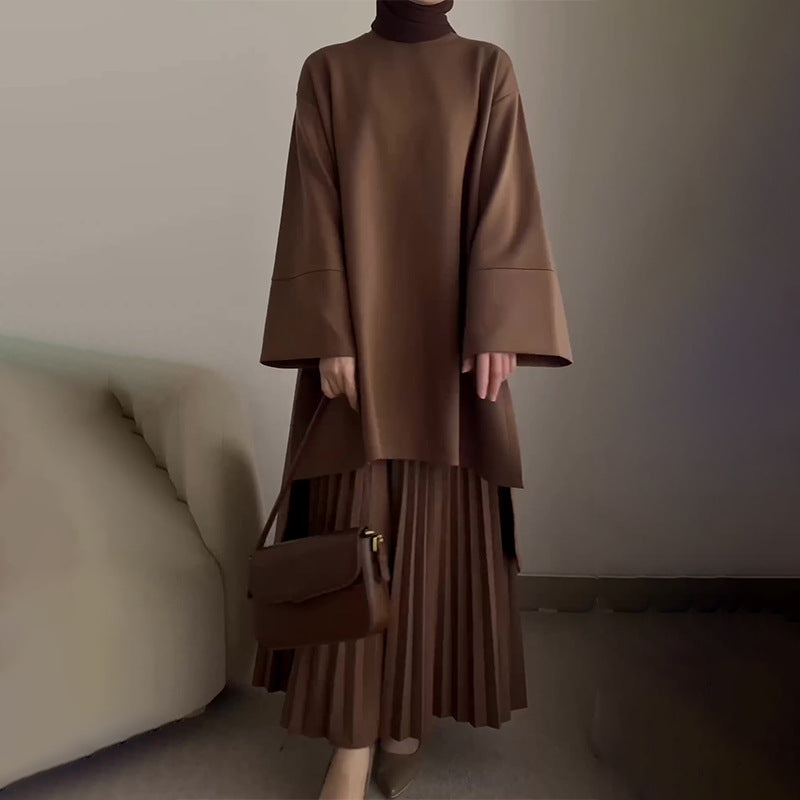 OPHELIE™ - Elegant Pleated Two-Piece Ensemble