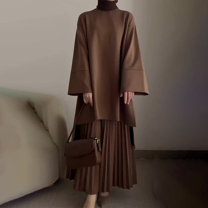 OPHELIE™ - Elegant Pleated Two-Piece Ensemble