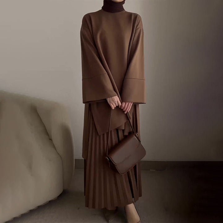 OPHELIE™ - Elegant Pleated Two-Piece Ensemble