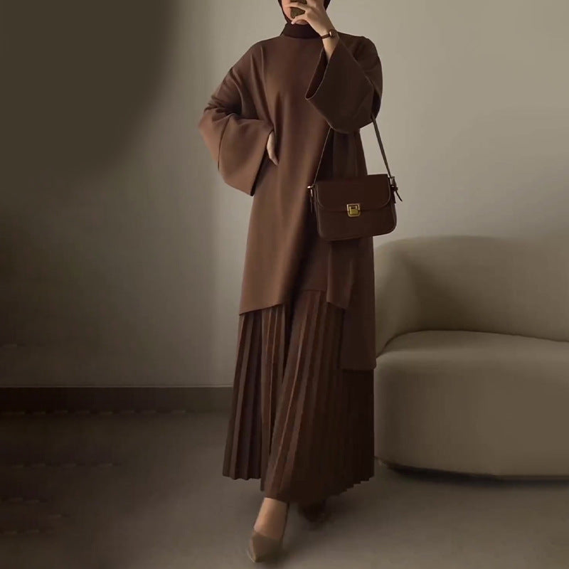 OPHELIE™ - Elegant Pleated Two-Piece Ensemble
