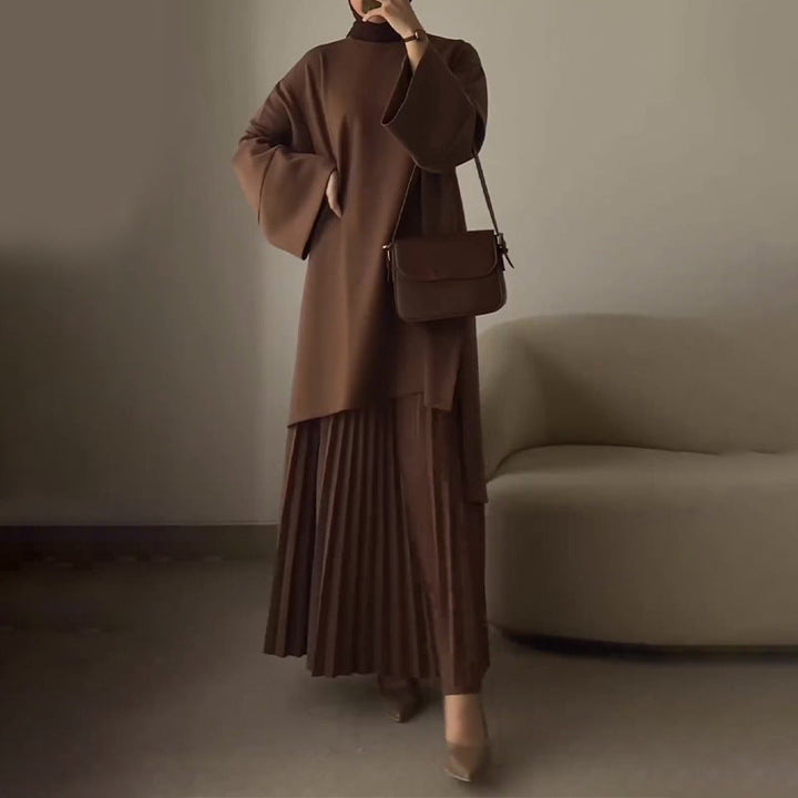 OPHELIE™ - Elegant Pleated Two-Piece Ensemble